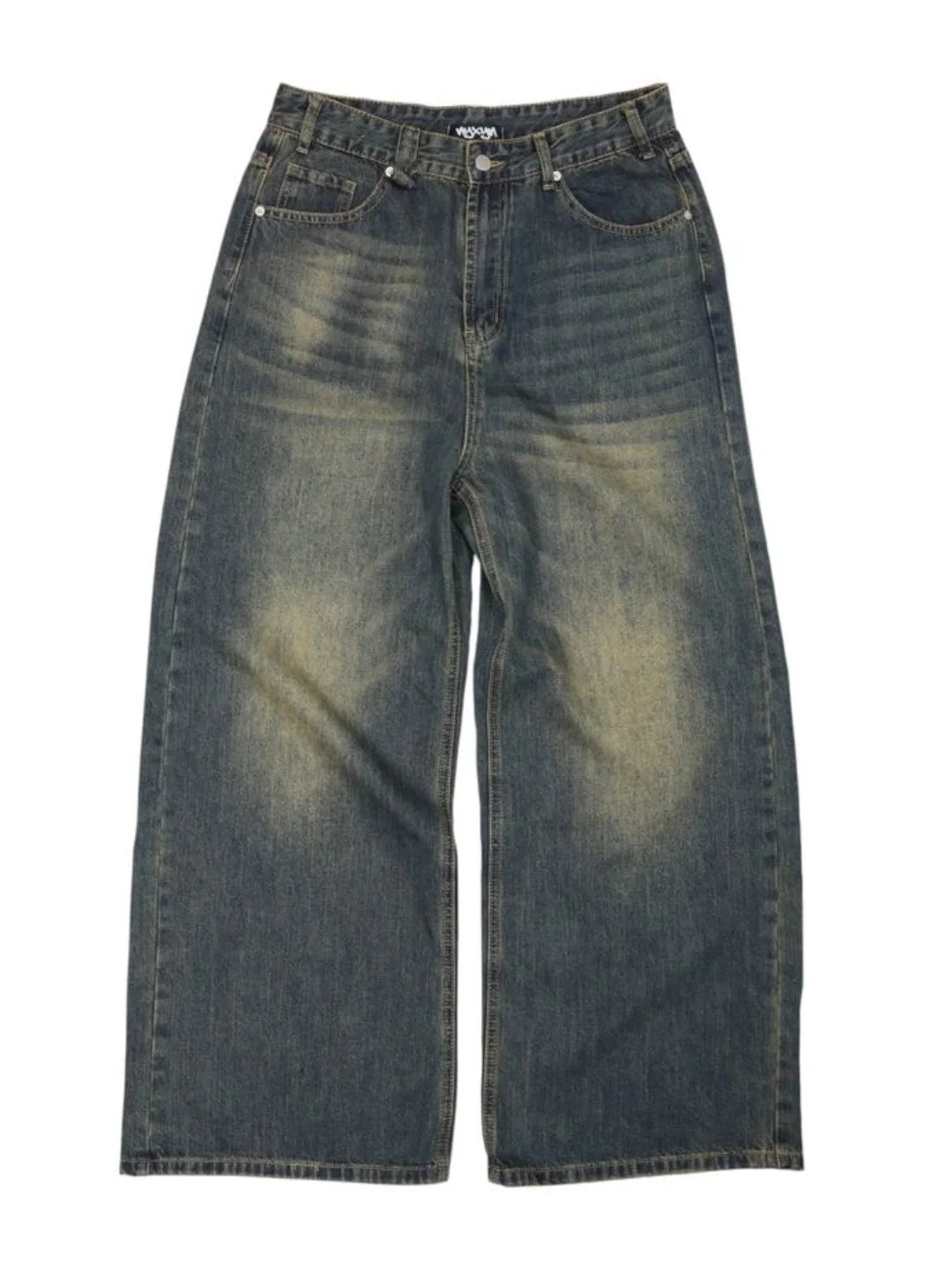 Vintage Washed Baggy Fit Jeans – Charcoal Black