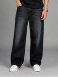 StreetMart Black Relaxed Fit Baggy Jeans